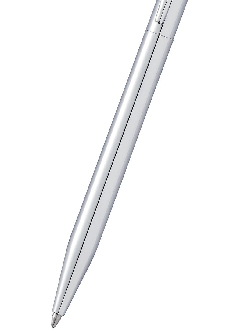 Cross 1-Piece Click Ballpoint Pen In Gift Box Black Ink Silver Barrel  - Image 5