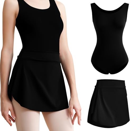 Tegmk Women’s Team Basic Tank Dance Leotard with Pull On Ballet Skirt(4030-06-S-06Qun) - Image 1