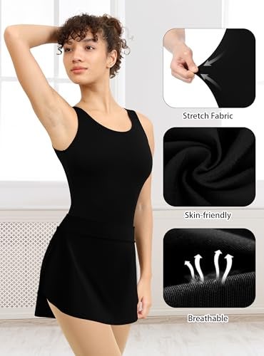 Tegmk Women’s Team Basic Tank Dance Leotard with Pull On Ballet Skirt(4030-06-S-06Qun) - Image 3