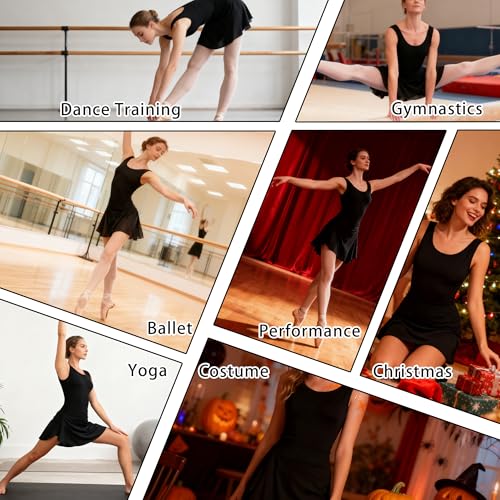Tegmk Women’s Team Basic Tank Dance Leotard with Pull On Ballet Skirt(4030-06-S-06Qun) - Image 5