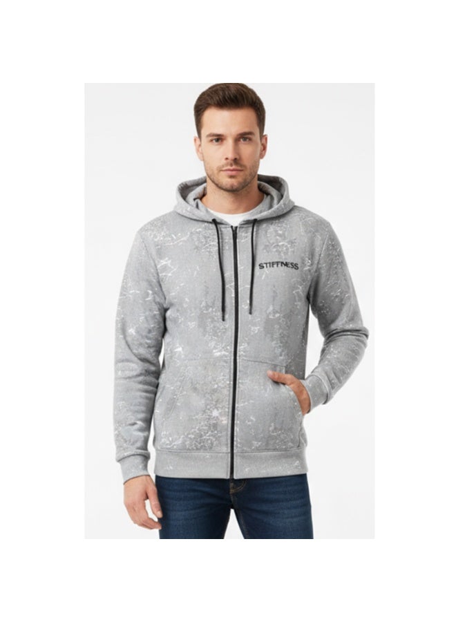 سيزار هودي اوفر سايز رجالي نقش  جيشي مزود بطباعة علي الضهر والصدر - Image 1