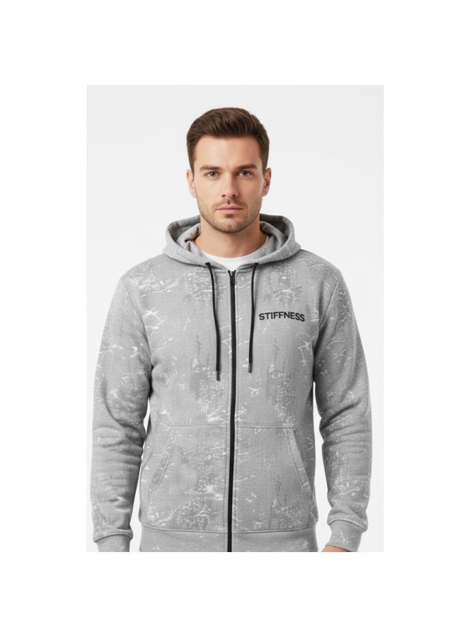 سيزار هودي اوفر سايز رجالي نقش  جيشي مزود بطباعة علي الضهر والصدر - Image 2