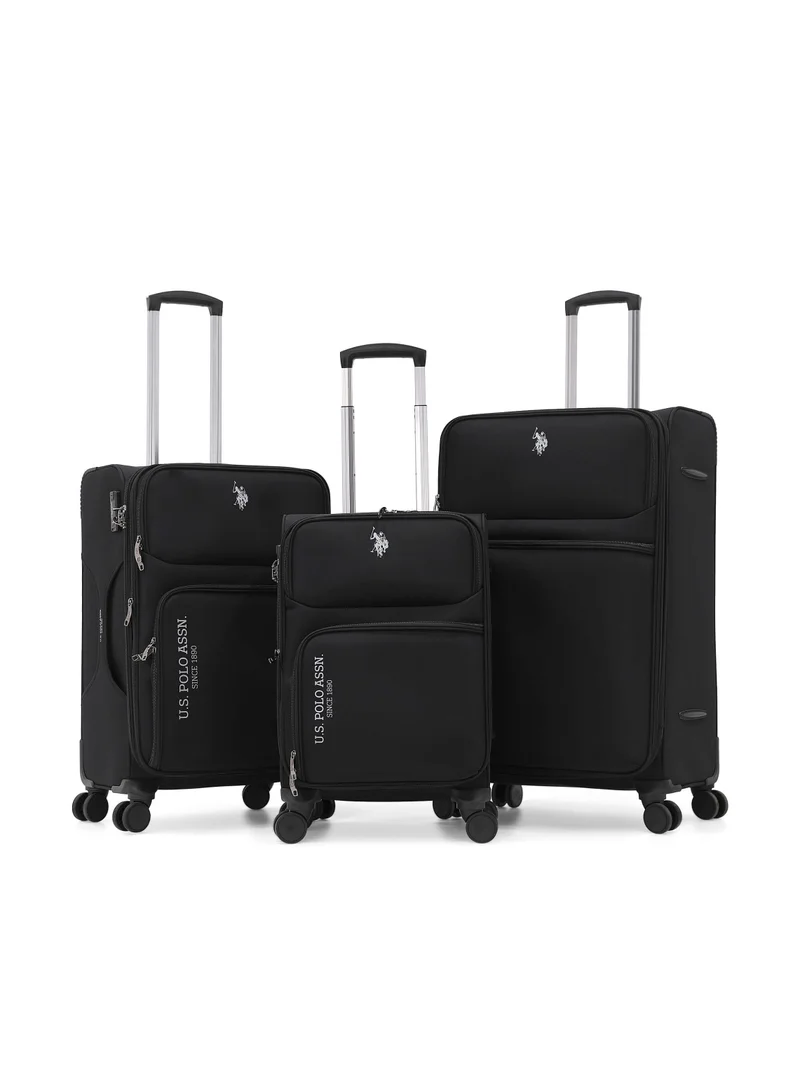 U.S. Polo Assn. U.S. Polo Assn. 3-Piece Softshell Luggage Set | 20" 24" 28" Spinner Suitcases with TSA Lock - Complete Travel Systemler