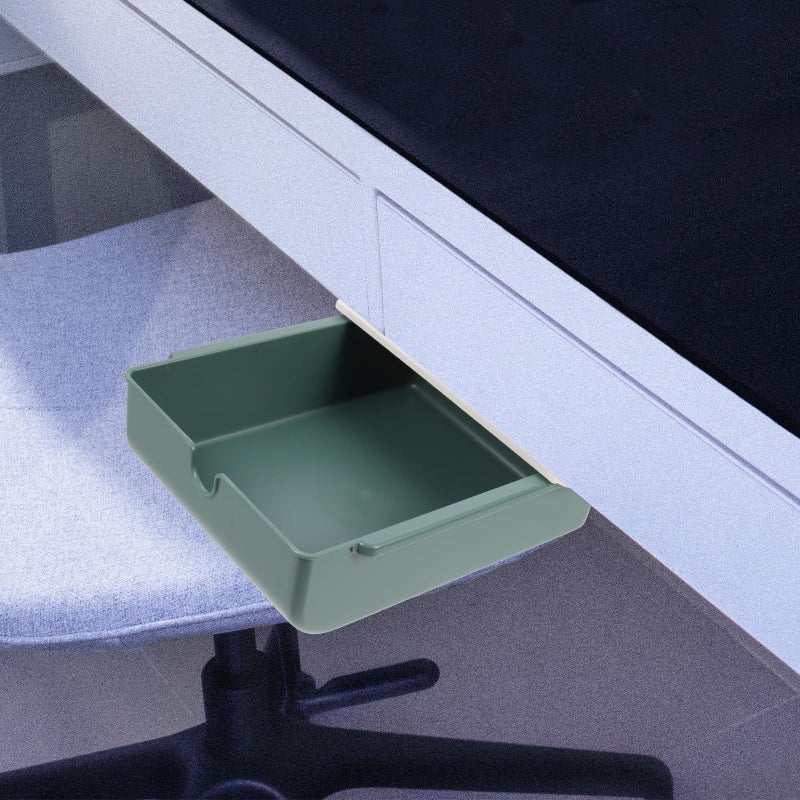 Adhesive Hidden Desk Drawer Organizer Storage Box For Office Supplies Pen Holder - Image 4