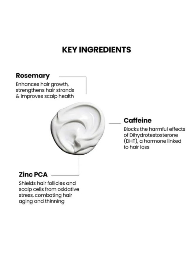 ThriveCo Rosemary Shampoo for Hair Fall Control & Advanced Hair Growth | Promotes Strong Hair Roots & Healthy Scalp | With Rosemary, Rice Water Pea Peptide, Caffeine,& Hyaplex™ | All Hair Types | For Men & Women | 100ml - Image 3