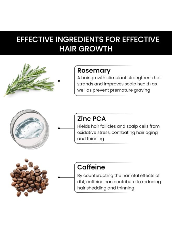 ThriveCo Rosemary Shampoo for Hair Fall Control & Advanced Hair Growth | Promotes Strong Hair Roots & Healthy Scalp | With Rosemary, Rice Water Pea Peptide, Caffeine,& Hyaplex™ | All Hair Types | For Men & Women | 100ml - Image 4