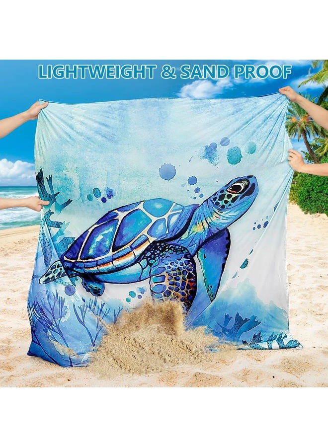 WIWIGO Beach Blanket, Sandproof Beach Mat 79" X 83" /10'x9'for 2-8 Adults Waterproof Quick Drying Outdoor Picnic Mat for Travel, Camping, Hiking - Image 4