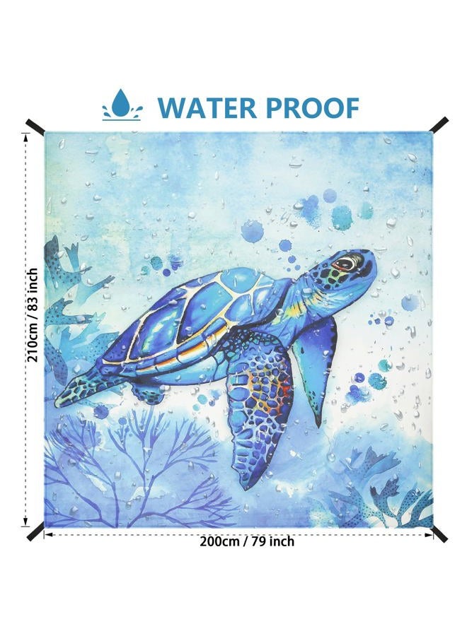 WIWIGO Beach Blanket, Sandproof Beach Mat 79" X 83" /10'x9'for 2-8 Adults Waterproof Quick Drying Outdoor Picnic Mat for Travel, Camping, Hiking - Image 2
