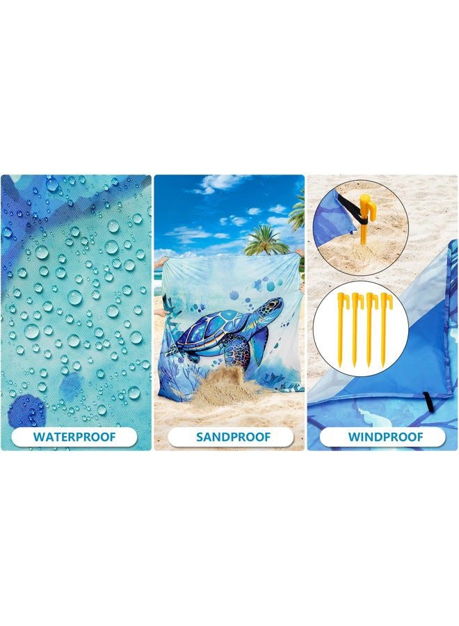 WIWIGO Beach Blanket, Sandproof Beach Mat 79" X 83" /10'x9'for 2-8 Adults Waterproof Quick Drying Outdoor Picnic Mat for Travel, Camping, Hiking - Image 3