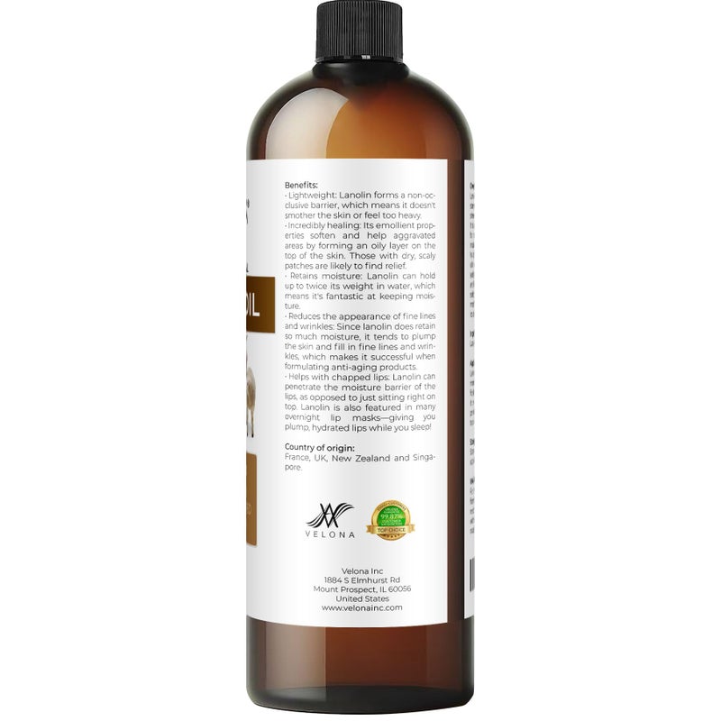 velona Lanolin Oil USP Grade 16 fl oz | 100% Pure and Natural Carrier Oil | Refined, Cold pressed | Skin, Hair, Body & Face Moisturizing | Use Today - Enjoy Results - Image 5