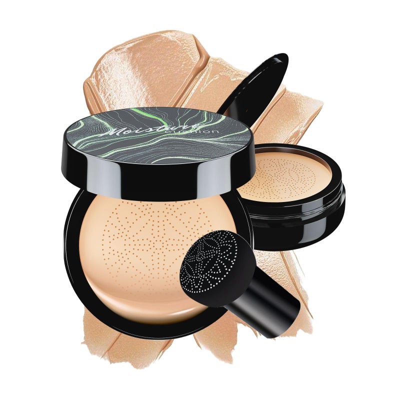 OETUIOW Mushroom Head Air Cushion CC Cream - BB Cream Face Makeup Foundation for Mature Skin Moisturizing Concealer Brighten Long-Lasting, Even Skin Tone for All Skin Types, Natural Color - Image 1