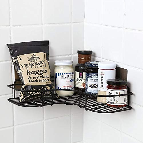 MIRARIYA Stainless Steel Wall Mounted Bathroom Shower Corner Self Organizer Storage Wall Hanging Shower Caddy Rack- Organizer Kitchen Rack with Shampoo, Soap Holder Rack (Black) - Image 4