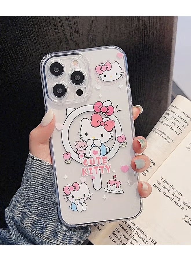 iPhone 16 Pro Max Case Magsafe, Strong Magnet, Cute Kitty Cat Cover for iPhone 16 Pro Max, Scratch-Resistant, iPhone 16 Pro Max Cover Magnetic Compatible with Magsafe Clear - Image 1