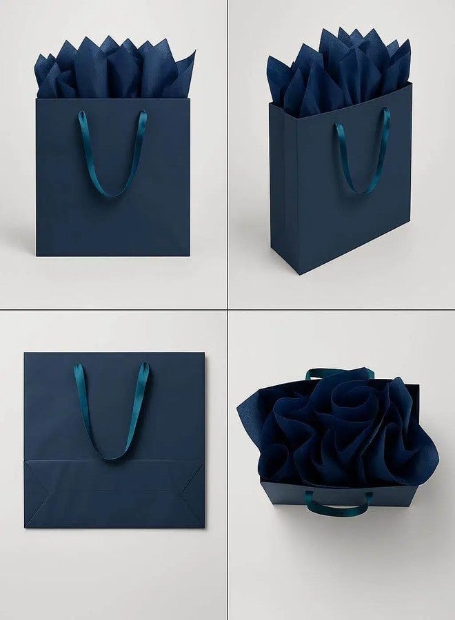 JUNESHE XL Large Navy Blue Gift Bags Set of 3, 15.7 inch Paper Bag with Handles Matching Card Envelop Sticker Tissue Paper for Party Shopping Birthday Wedding Anniversary - Image 4
