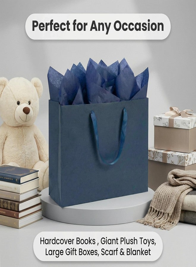 JUNESHE XL Large Navy Blue Gift Bags Set of 3, 15.7 inch Paper Bag with Handles Matching Card Envelop Sticker Tissue Paper for Party Shopping Birthday Wedding Anniversary - Image 5