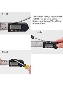 Generic Digital Angle Finder,  Popular 8 Inch/200mm PVC Plastic Protractor Angle Ruler 0-360°Digital Inclinometer Electronic Digital Angle Ruler with LCD Display for Woodworking Construction etc.  - Image 4