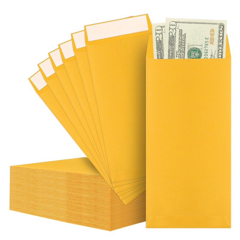 Joyberg Cash Envelopes-120 Envelopes Money Saving Challenge, 3.2x6.6inch Money Envelopes for Cash, Brown Kraft Paper Money Saving Envelopes, Cash Envelopes for Budgeting, Coins, Checks, Gift Cards & Tickets - Image 1