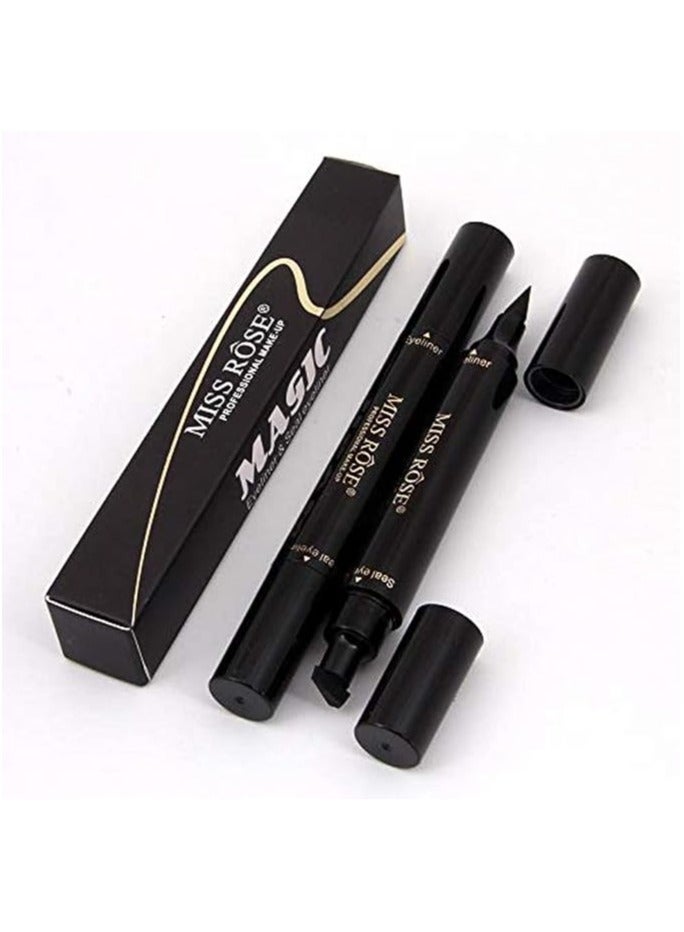 MISS ROSE M Longlasting Waterproof Quick-Dry Stamp Eyeliner Pen Black - Image 1