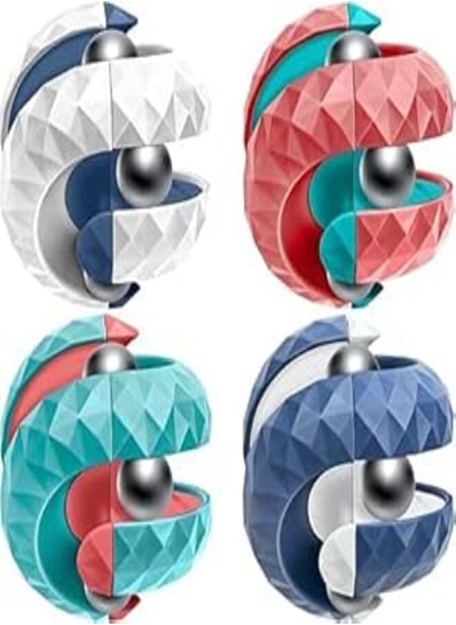 4 PCS Orbit Ball Fidget Cube Toys,Creative Colorful Top Spinning Hand Toy,Novel Gyro Puzzle Games Office Desk Toys for Adults and Kids 