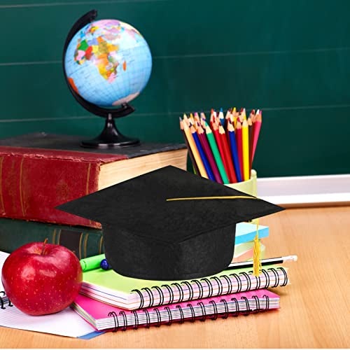 BeapTcely 20 Pieces Child Size Graduation Caps Felt Kindergarten Grad Hats for Preschool Graduation (Black) - Image 5