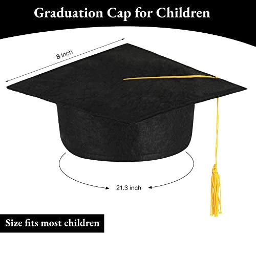 BeapTcely 20 Pieces Child Size Graduation Caps Felt Kindergarten Grad Hats for Preschool Graduation (Black) - Image 3