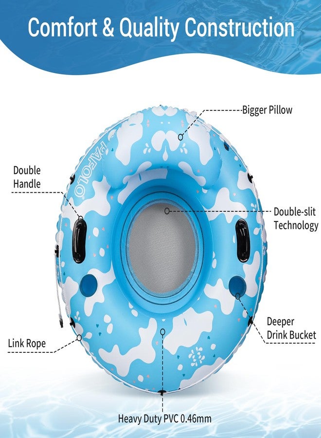 Pafolo River Tubes for Floating Heavy Duty, Pool Float Adult, 53" Inflatable Float Tube for Beach Lake Rafting, River Floats with Mesh Bottom - Image 3
