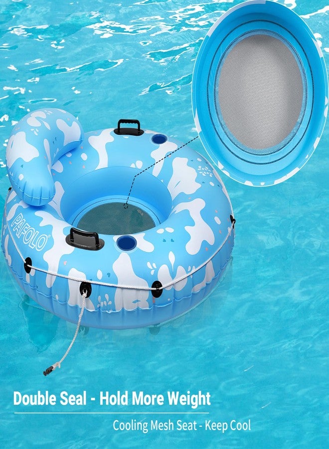 Pafolo River Tubes for Floating Heavy Duty, Pool Float Adult, 53" Inflatable Float Tube for Beach Lake Rafting, River Floats with Mesh Bottom - Image 4