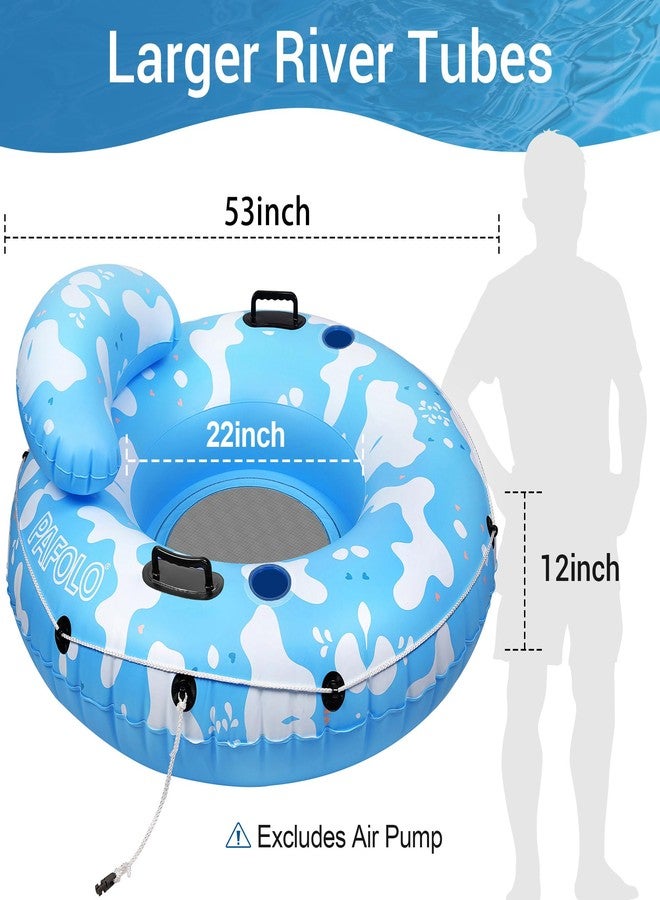 Pafolo River Tubes for Floating Heavy Duty, Pool Float Adult, 53" Inflatable Float Tube for Beach Lake Rafting, River Floats with Mesh Bottom - Image 2