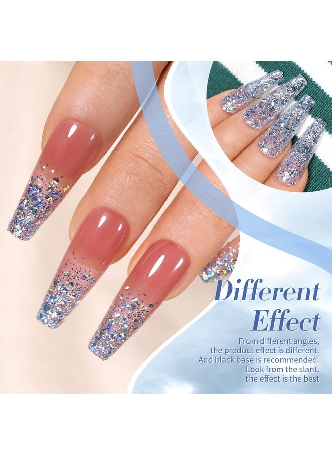 Born Pretty - Born Pretty Holographic Nail Polish Silver Glitter Sequins Nail Polish 10ML - Image 1