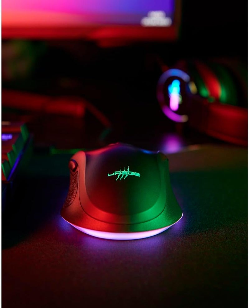 uRage Reaper 340 Gaming Mouse - 8000 DPI PixArt PMW 3333-1000Hz Polling 1ms - 77g Ultra-Lightweight - 7 Programmable Buttons - RGB 16.8M - Detachable USB-C Cable - TTC Golden 50M Clicks - Black - Image 5
