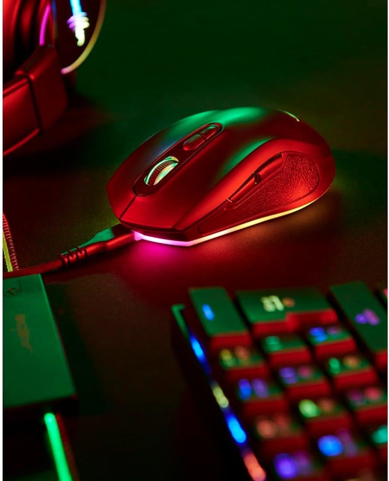 uRage Reaper 340 Gaming Mouse - 8000 DPI PixArt PMW 3333-1000Hz Polling 1ms - 77g Ultra-Lightweight - 7 Programmable Buttons - RGB 16.8M - Detachable USB-C Cable - TTC Golden 50M Clicks - Black - Image 3