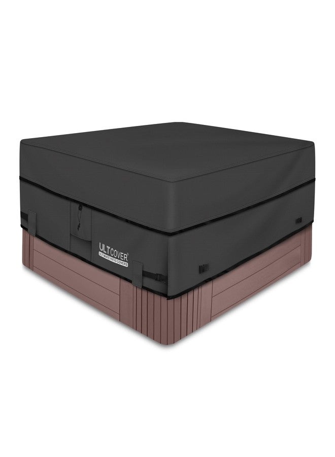 ULTCOVER غطاء حوض استحمام ساخن مربع مقاوم للماء من البوليستر 600D من ULTCOVER، مناسب للاستخدام الخارجي، مقاس 80 × 80 بوصة، أسود - Image 1