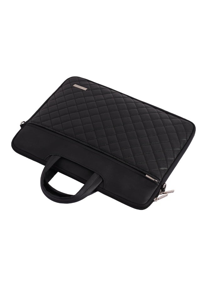 RAHALA RS-101 (14 inches) Combine sophistication with superior protection for your laptop. This elegant black quilted briefcase is the perfect professional accessory for your daily commute, business meetings, or travel. Designed to securely fit up to 14-inch laptops, it delivers sleek style without compromising on safety. - Image 4