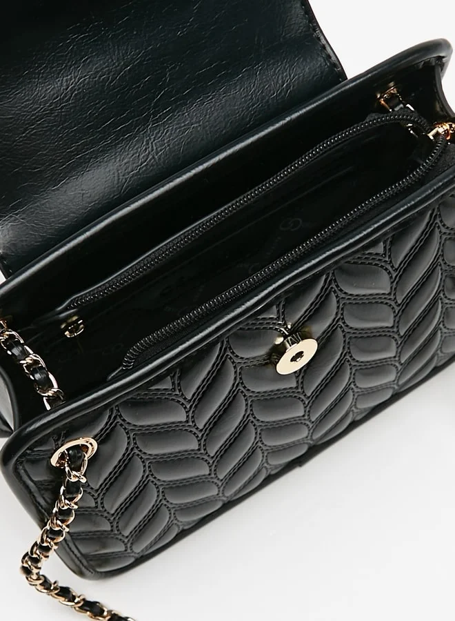Celeste Women's Quilted Shoulder Bag with Chain Link Strap