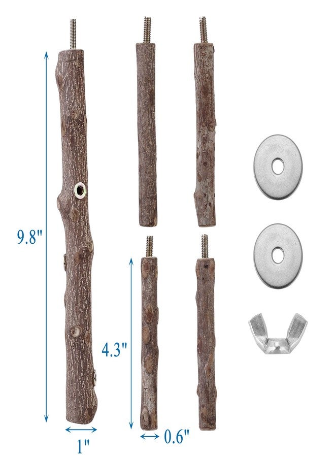 CozyCabin Bird Perch Stand Natural Wood Cage Perch Bird Cage Accessorie Toys Standing Rack for Cockatiels, Parakeets, Macaw, Small Birds Exercise Training - Image 3