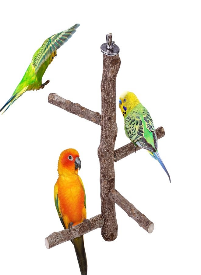 CozyCabin Bird Perch Stand Natural Wood Cage Perch Bird Cage Accessorie Toys Standing Rack for Cockatiels, Parakeets, Macaw, Small Birds Exercise Training - Image 1