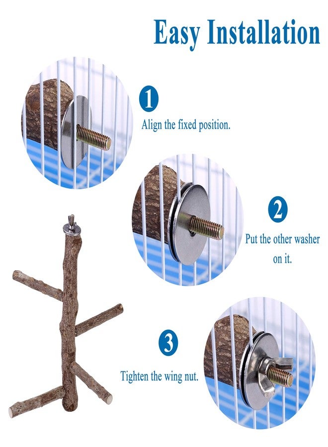 CozyCabin Bird Perch Stand Natural Wood Cage Perch Bird Cage Accessorie Toys Standing Rack for Cockatiels, Parakeets, Macaw, Small Birds Exercise Training - Image 4