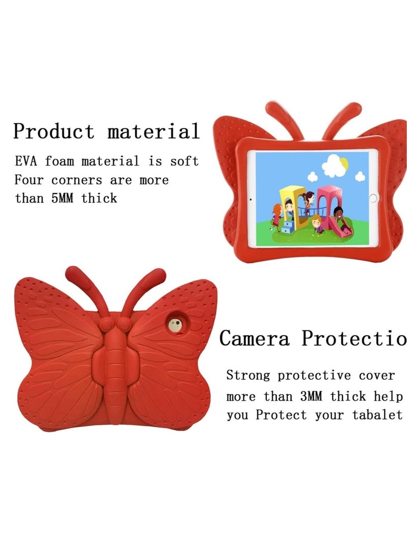 راكسوم جراب iPad للأطفال، جراب ثلاثي الأبعاد مطبوع عليه رسوم متحركة على شكل فراشة مصنوع من مادة EVA خفيفة الوزن مقاومة للصدمات للأطفال مع حامل لجهاز iPad 5/iPad 6/iPad Pro 9.7/ جراب iPad 2017 الجديد - Image 3