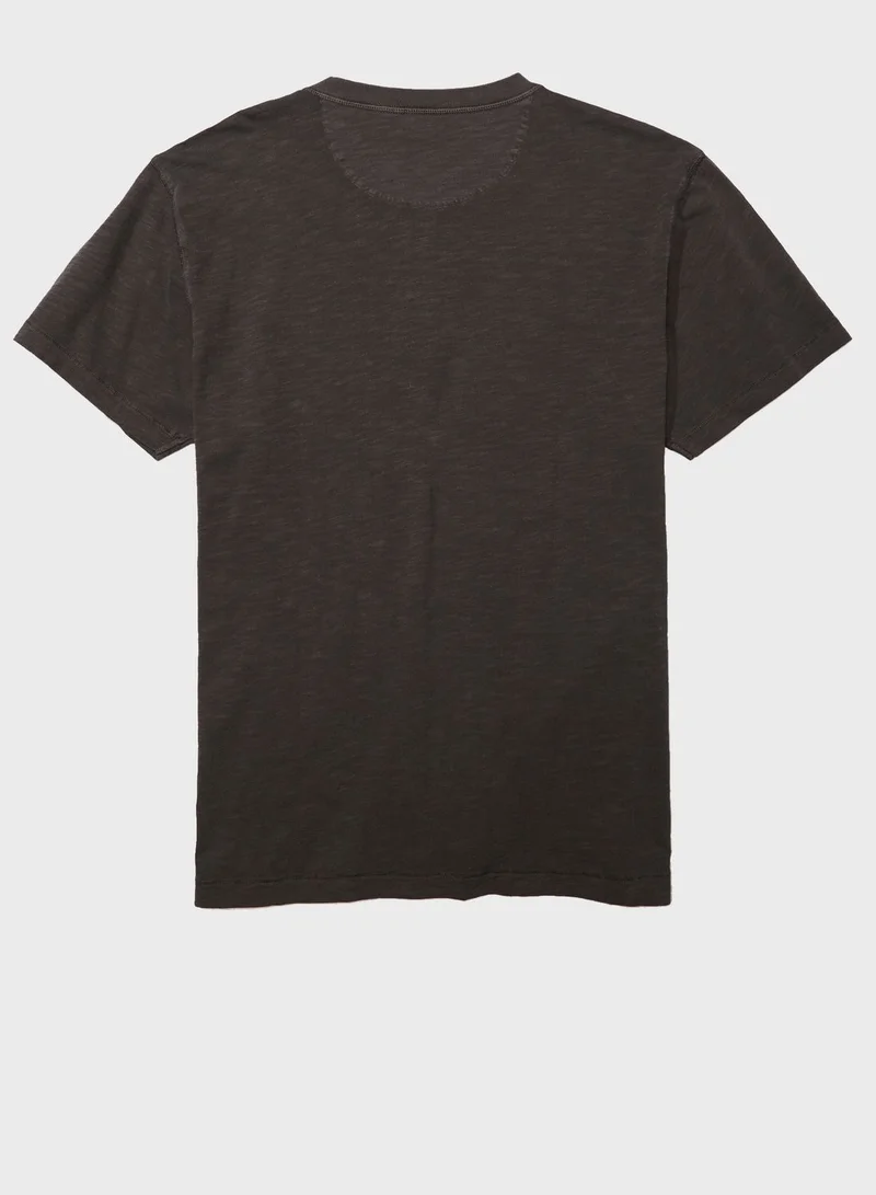 American Eagle Washed Henley T-Shirt