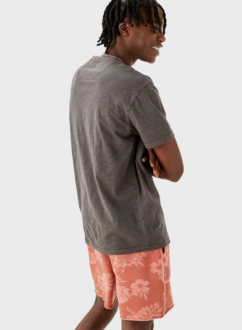 American Eagle Washed Henley T-Shirt