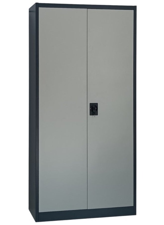 SULSHA Best Steel Big size Metal Cupboard for or Office SUL-047  Cupboard, Steel Filing Cupboard, Cabinet with Shelves Storage Compartment, Flush Key lock (Metal Grey/Black)  - Image 1