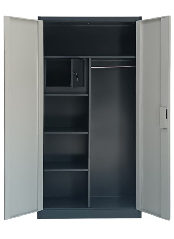 SULSHA Best Steel Big size Metal Cupboard for or Office SUL-047  Cupboard, Steel Filing Cupboard, Cabinet with Shelves Storage Compartment, Flush Key lock (Metal Grey/Black)  - Image 2