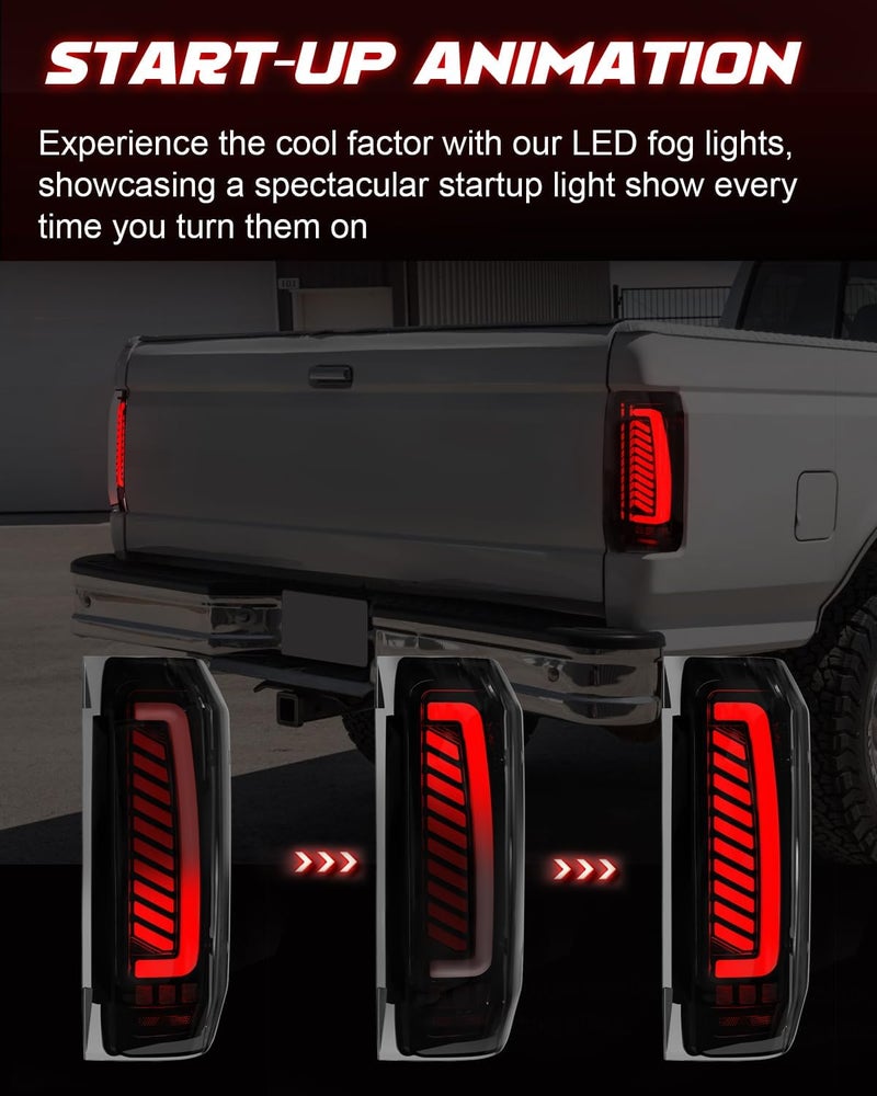 SINYATO INDUST Full LED Tail Lights for 1987-1996 Ford F150/F250/Bronco & 1987-1997 F350 Super Duty - Smoked - Image 2