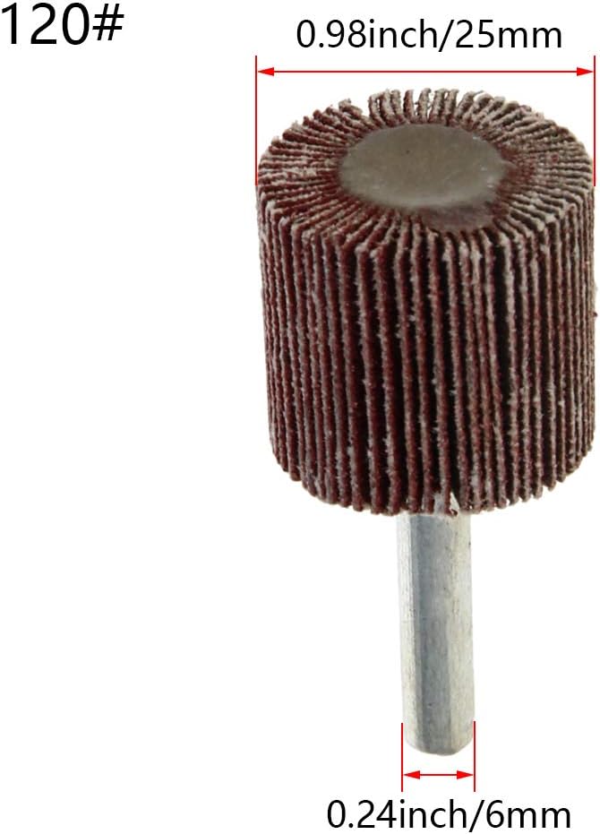 اتول مارت Utoolmart عجلة رفرف 1 بوصة 120 حبيبات قرص سنفرة محور 1/4 بوصة عجلة كاشطة 5 قطع - Image 3