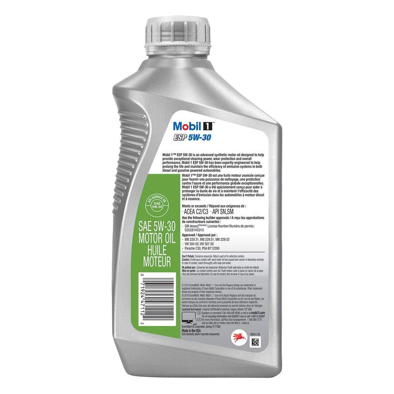 Mobil 1 124044 ESP Formula Engine Oil 5W30 1 Quart Bottles Set of 6 - Image 3