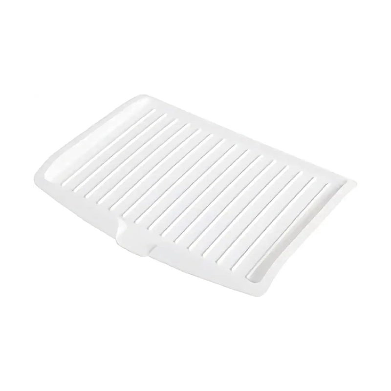 Krivety Drip Tray Dish Drainer Mat Plastic Kitchen Dish Draining Rack Dish Drain Board Sink Side Drip Sloping Draining Tray for Pots Pans White - Image 1