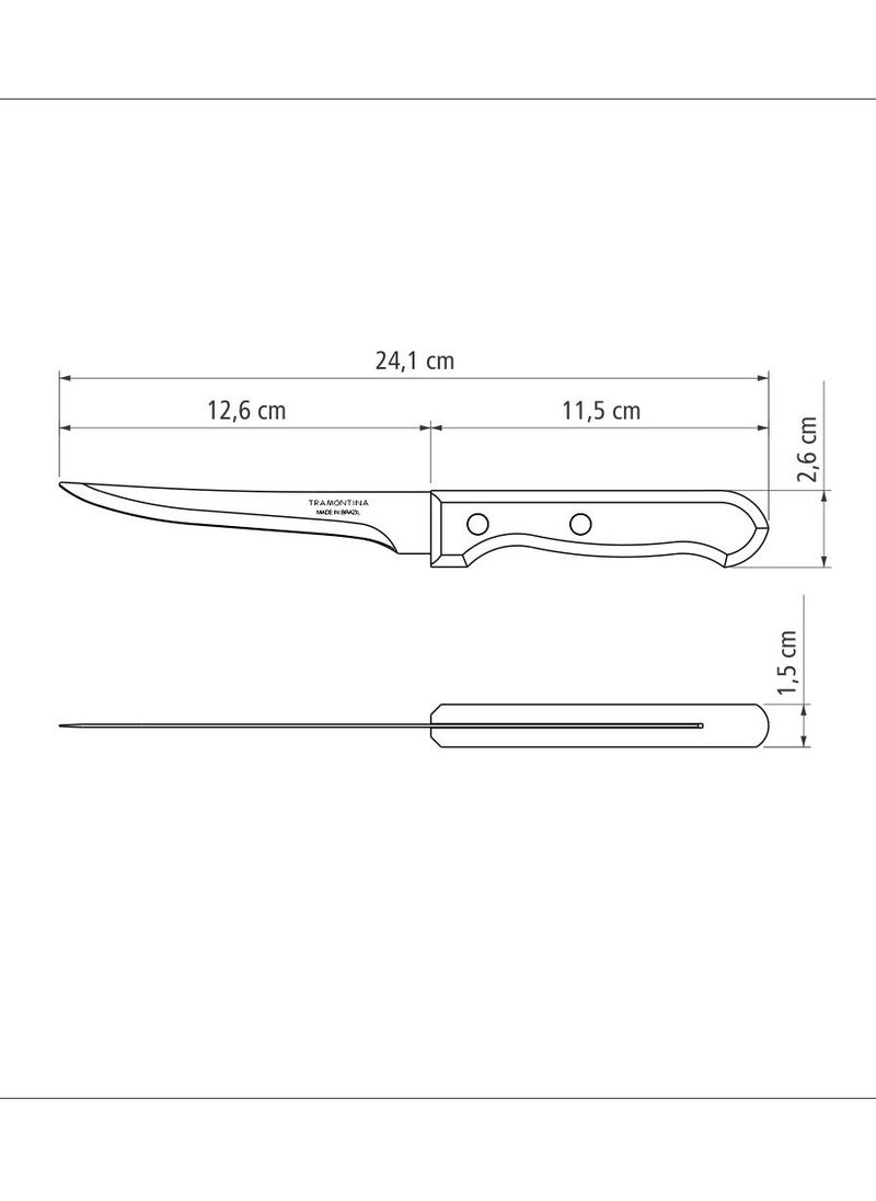TRAMONTINA - Dynamic 5 Inches Boning Knife with Stainless Steel Blade and Natural Wood Handle - Image 1