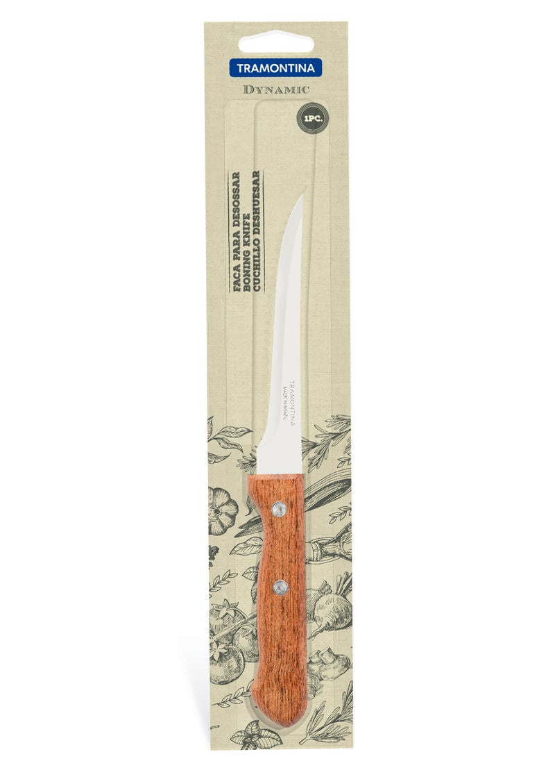 TRAMONTINA - Dynamic 5 Inches Boning Knife with Stainless Steel Blade and Natural Wood Handle - Image 1