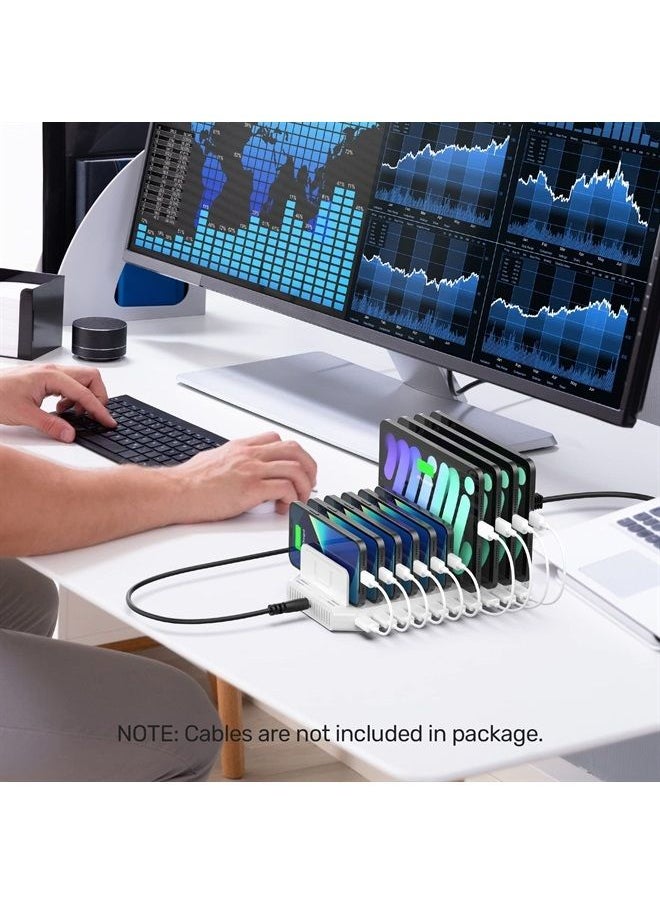 UNITEK - iPad Charging Station, Unitek 96W 10-Port USB Charging Dock Hub with Quick Charge 3.0, Charging Stand Compatible Multiple Device, Charging 8 iPads Simultaneously - [Upgraded Divider] - Image 1