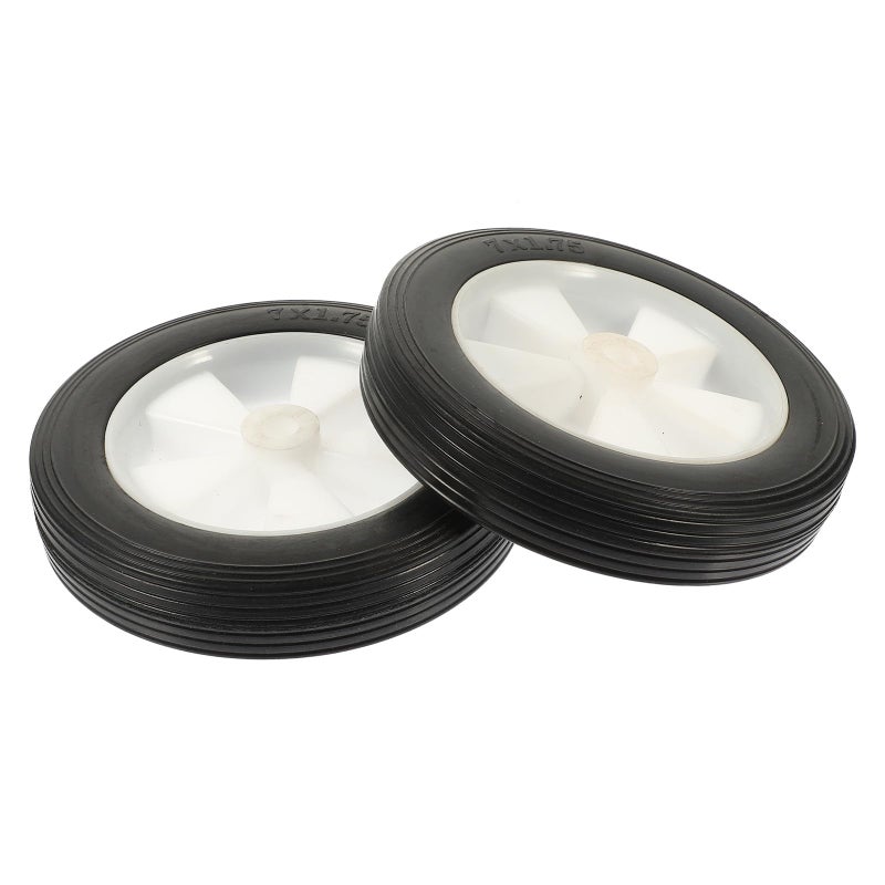 7 Inch Solid Rubber Lawn Mower Wheels 2 Pack Replacement Casters For Push Mowers - Image 2